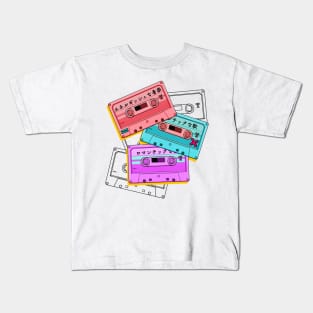 Casette tapes (for light background) Kids T-Shirt